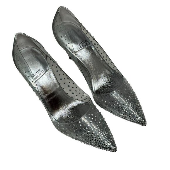 NEW Jeffrey Campbell Crystaline Rhinestone Pump Clear-Silver Heels Sz 8 - Picture 3 of 7